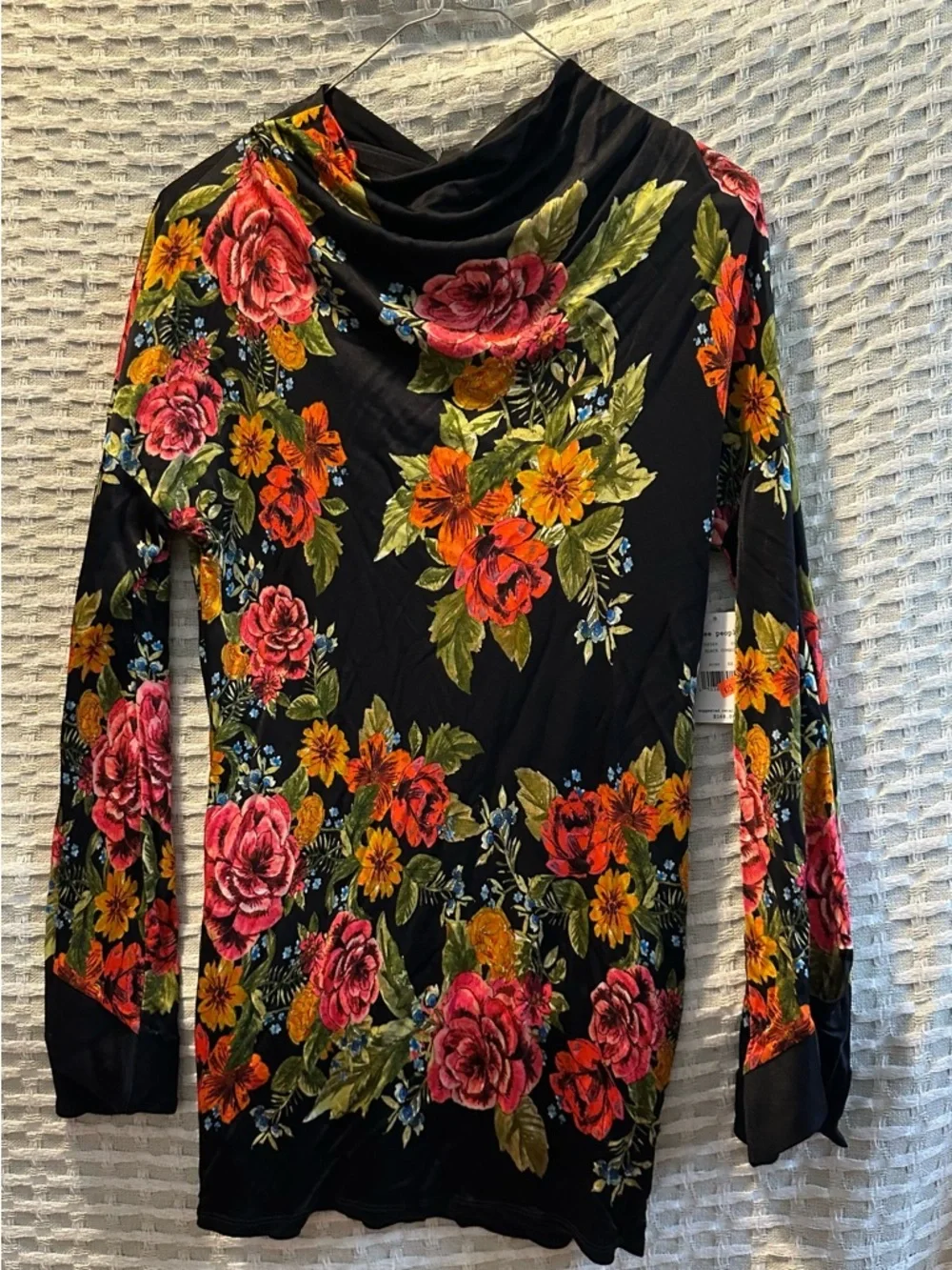 Free People Black Floral Combo Mini Dress - Picture 3 of 5